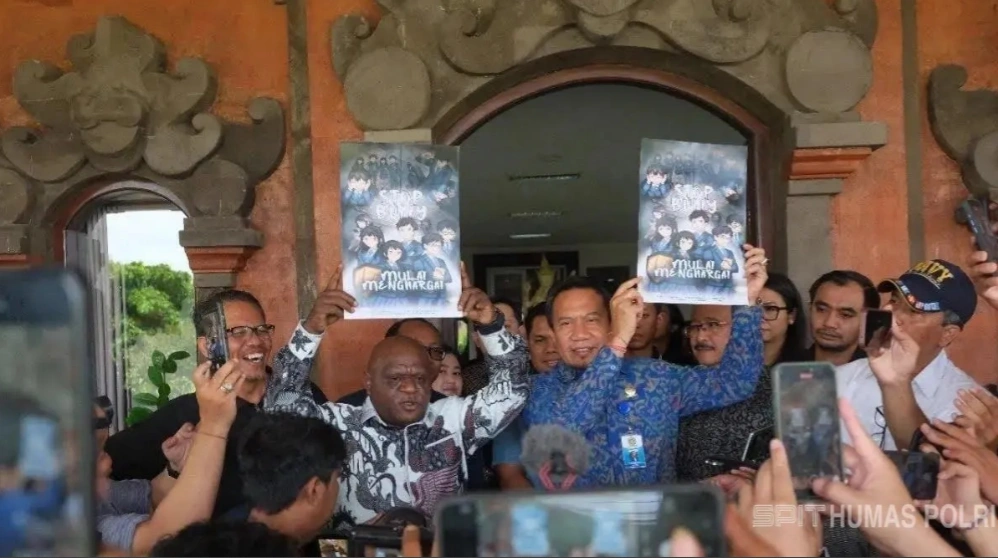 Menteri HAM Pigai berkunjung ke Bali bahas kasus kematian Timothy/Foto: Humas Polri